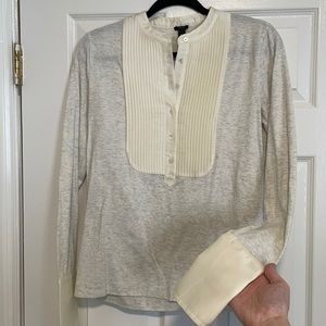 Jcrew silk/jersey tuxedo shirt